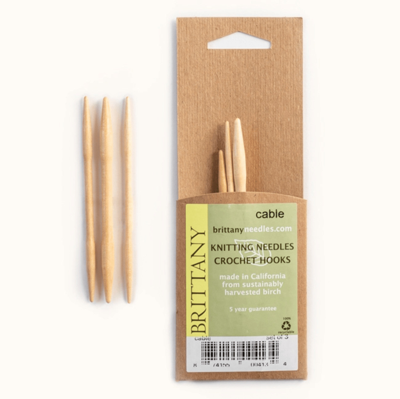 Wooden Brittany Knitting Cable Needles